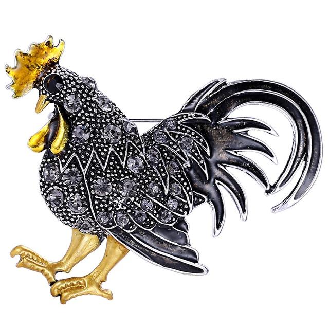 Fashion Alloy Color Big Rooster Brooch Female Clothing Accessories Color Animal Brooches