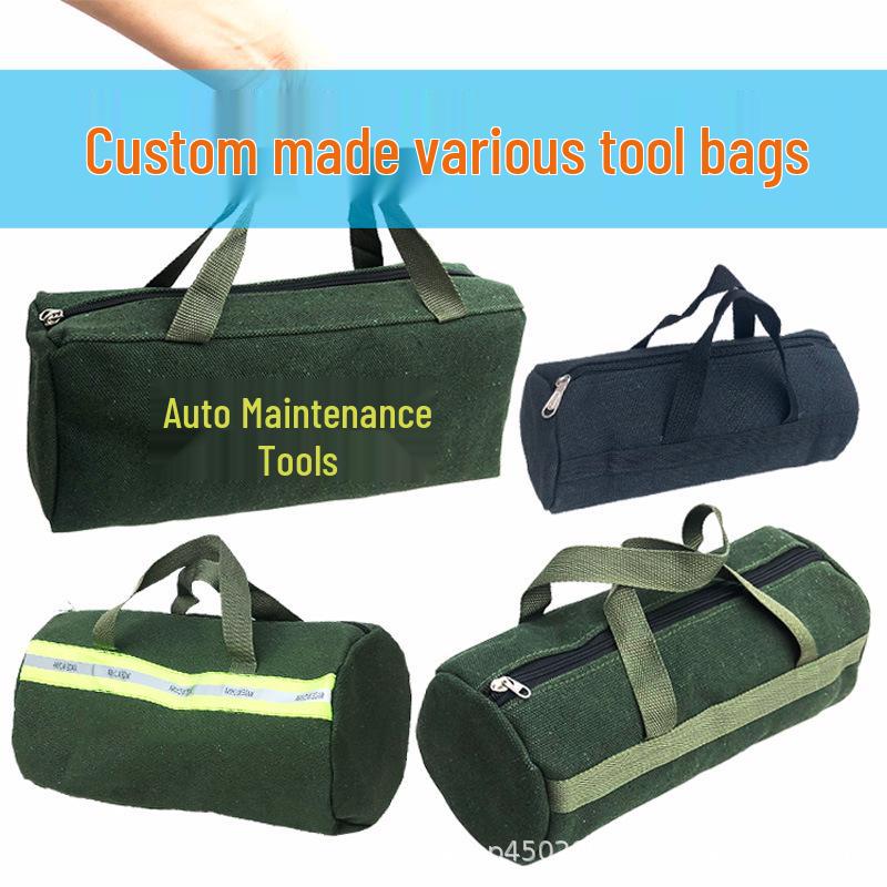 Large Capacity Thickened Canvas Electrician and Auto Repair Tool Bag