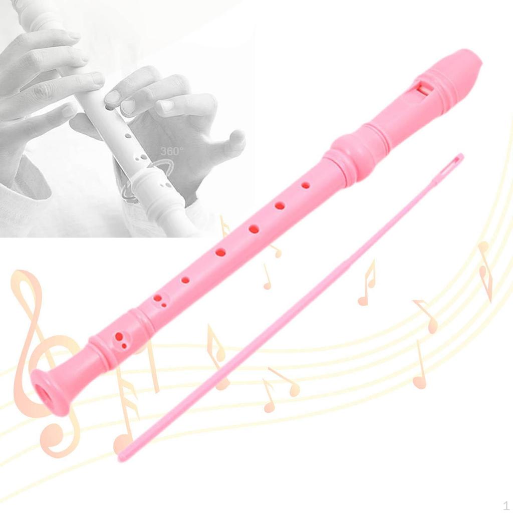 8 Hole Soprano Recorder Compact Gift Flute for Beginners Amateurs pink