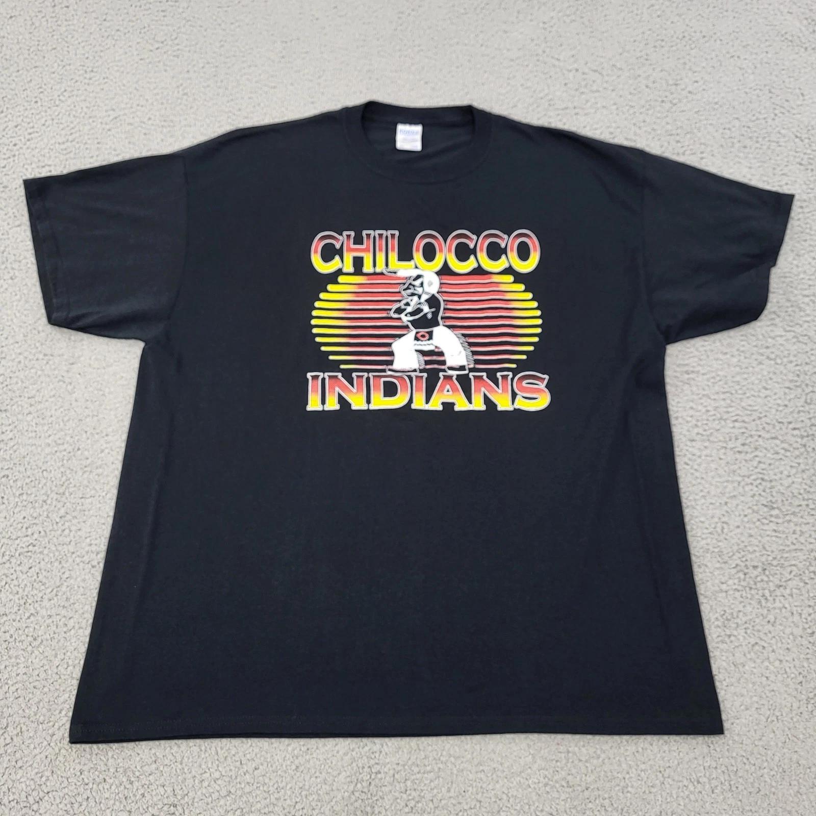 Chilocco Indian Shirt Mens 2XL XXL Black Graphic Print 2XL