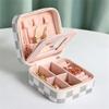 Elegant Small Jewelry Box Double Layer Portable Case PU Texture Jewelry Display Accessories Suitable for Daily Use
