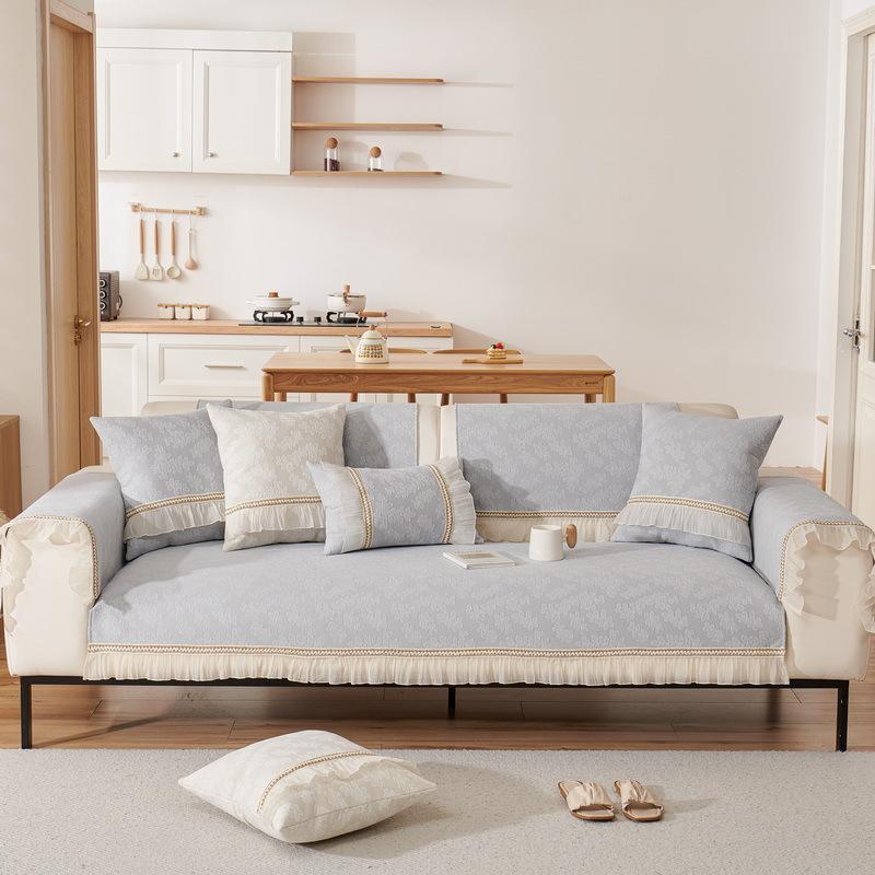 Cream Wind Sofa Cushion Universal In All Seasons French Skirt Sofa Cover Simple Non-Slip Chenille Seat Cushion Cover Cloth Towel