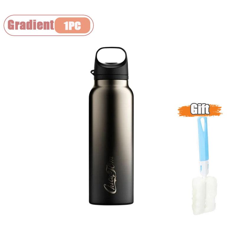 

600ml Stainless Steel Vacuum FlaskOne Touch Lid Car Gym Sports Large Capacity Cold Hot Student Water Bottle DrinkwareAccessories 600ml