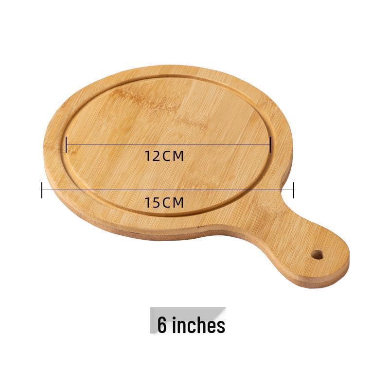 Round Bamboo Wooden Tray: Pizza, Bread, Sushi, Cake, Steak Serving Plate.