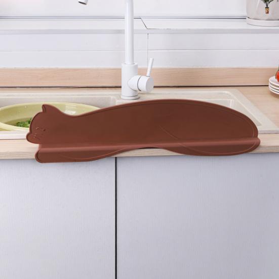 Yousheng 2 Stück Cartoon Katze Spülbecken Spritzschutz mit Saugnäpfen Gemüsewaschen Wasserspritzer Schutz Küchenarbeitsplatte Kätzchen Spritzschutzbrett