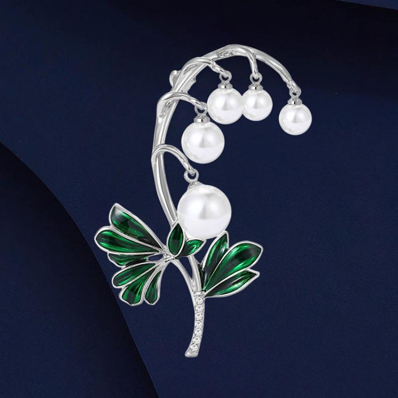 

Fresh Lily of The Valley Enamel Brooch, Artistic and Elegant Plant Corsage, Niche Design Sense Brooch