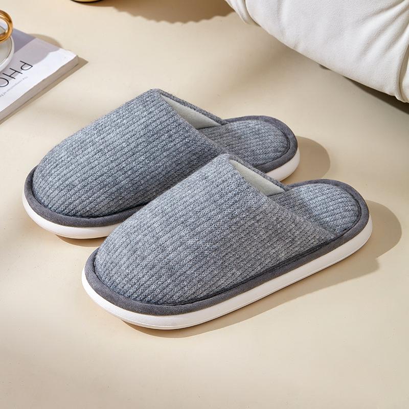 Winter cotton slippers women's indoor home household thick bottom non-slip bag head cotton drag men's comfort