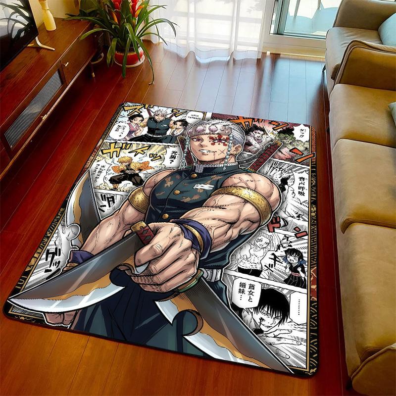 Demon Slayer Floor Rug Carpet Anime Theme Soft Touch Non Slip Base for Bedroom Living Room Home Interior -QJY