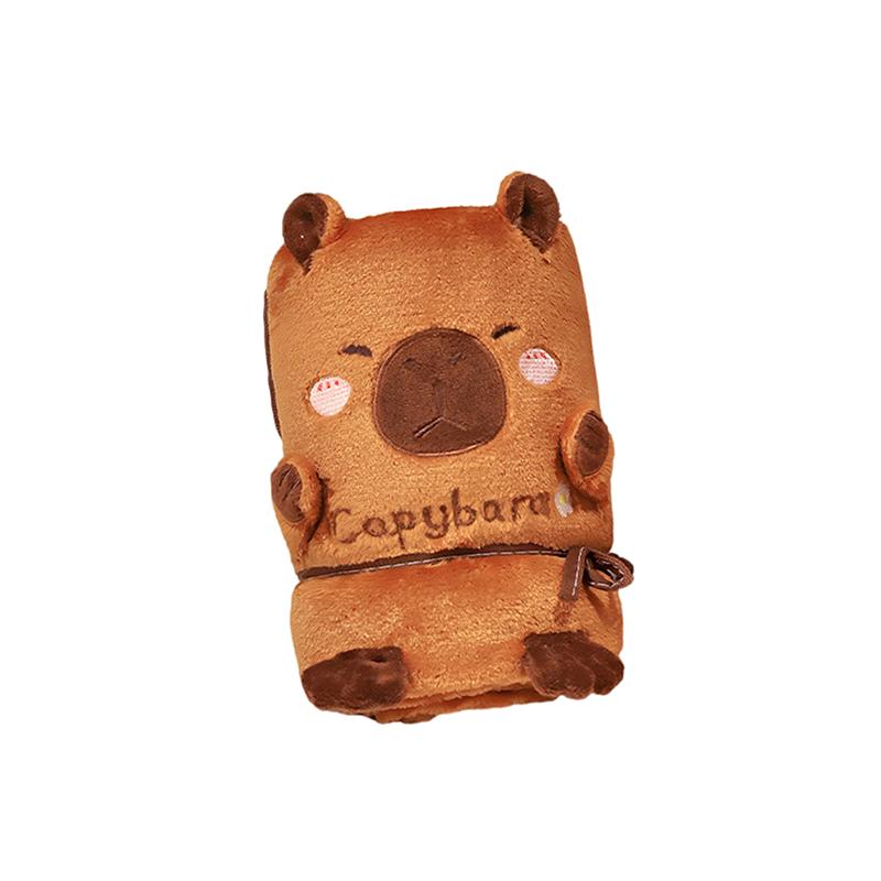 

Капибара фланелевое одеяло Капибара плюшевое повседневное теплое рулонное одеяло плед одеяло спальня офис постельные принадлежности подарочные принадлежности 85x90cm