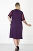 Women's Big Size Dress Kimono Sleeve Purple Plus Size Dress