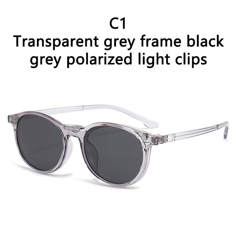 2 In 1 Magnetic Polarized Sunglasses Soft Transparent Color Frame Clear Lens Sun Glasses Classic Vintage Sunshades