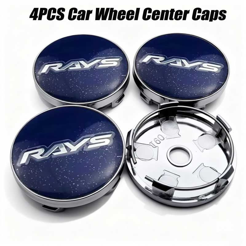 High Quality 4PCS 56mm 60mm RAYS Emblem Universal Car Wheel Center Caps Sticker Dustproof Hub Covers Auto Exterior Accessories