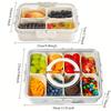 1pc Large 8-Compartment Transparent Snack Box with Lid and Handle,Portable with Grip, Ideal for Lunch, Parties, Camping