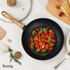 MICHELANGELO Frying Frying Pan with Honeycomb IH Gas Fire Easy to Safe and Compact Black Pan, 26cm, Marble-Coated, Lid, Design, Water-Repellent,