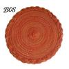 Ramie Fiber Placemat 12 Inch Round Placemats, Polyester Woven Braided Place Mats, Washable Heat Resistant Circle Dining Table Mats for Kitchen