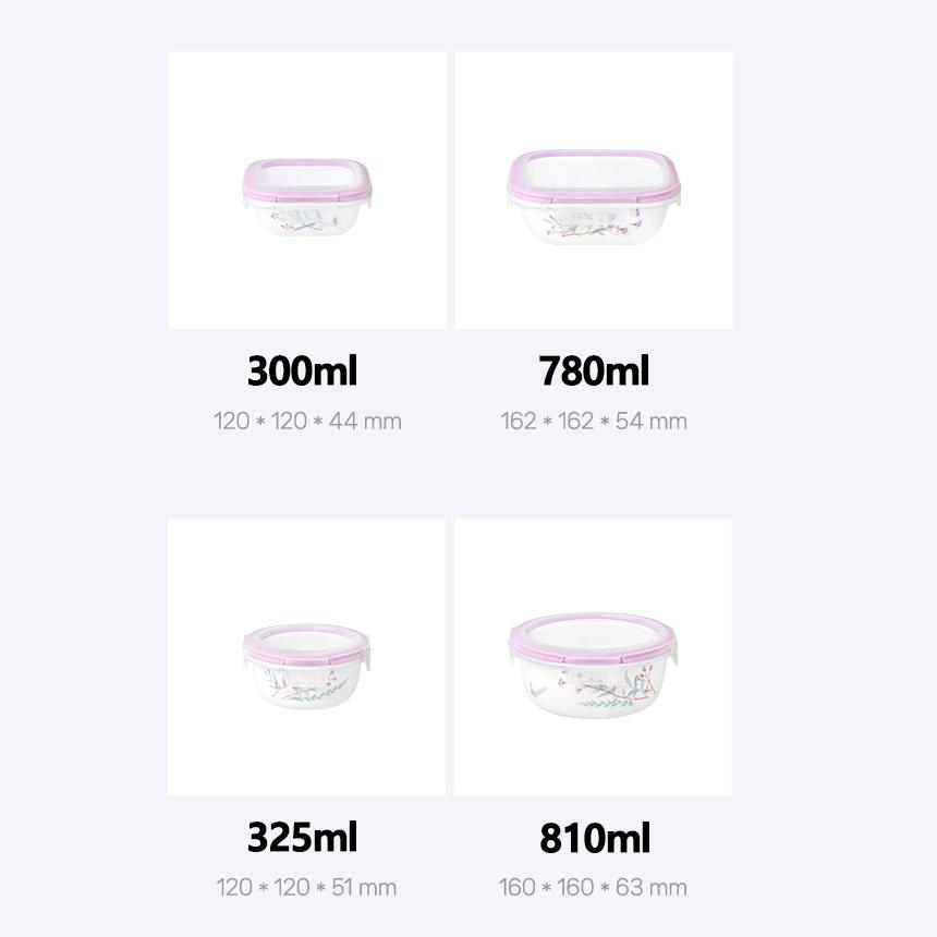 Corelle Monteverde San Jose Square Sealed Food Storage Container 2p (300ml) Dishwasher Oven Safe White