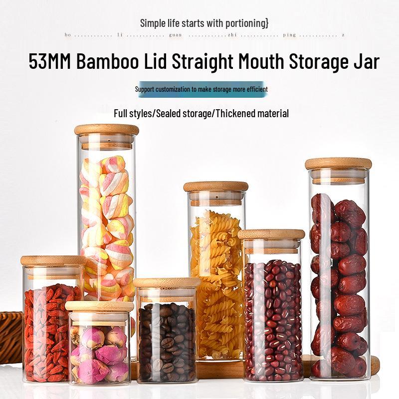 Glass Canister for Seasoning, Coffee Beans, and Tea - Transparent, Food-Grade, Airtight Storage Jar