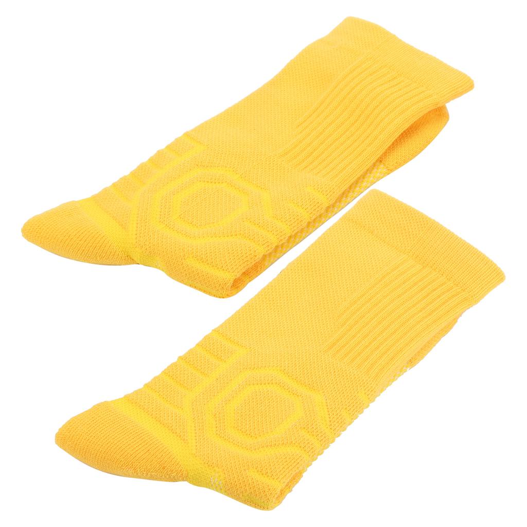 1 Paio Calzini Sportivi Antiscivolo Traspiranti Calzini Protettivi Atletici per Basket Calcio(Giallo )