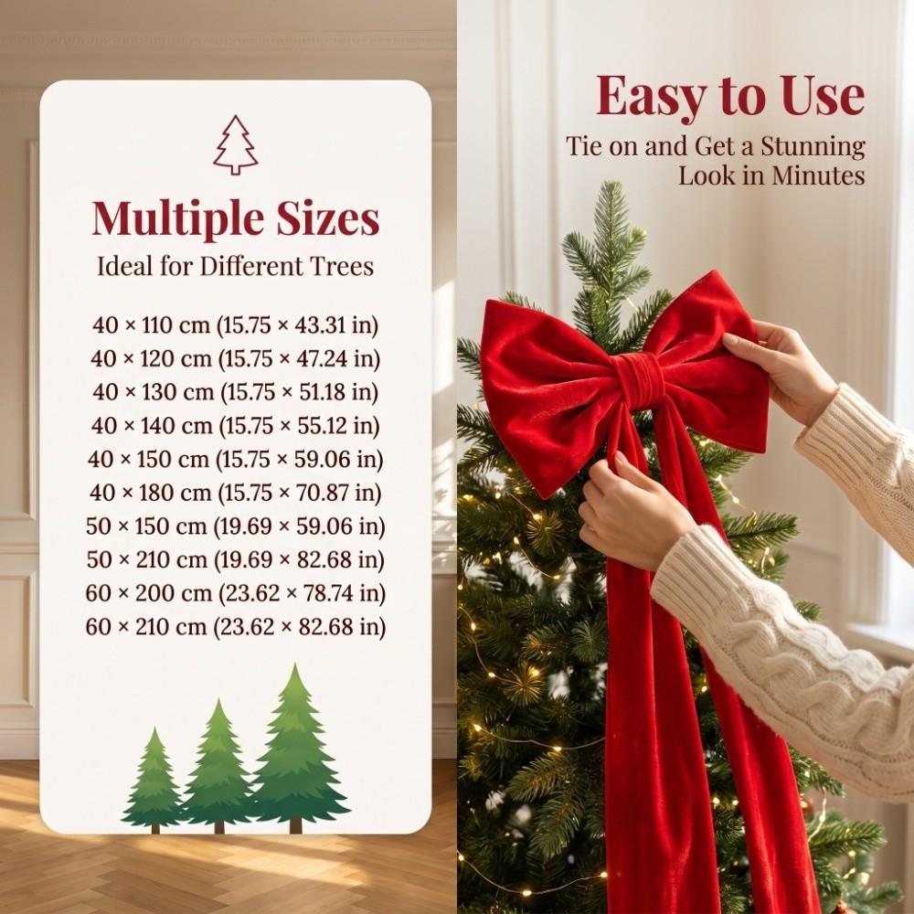 Solid Color Large Christmas Bowknot Hanging DIY Christmas Decorative Bow Reusable Creative Christmas Wreaths Bow