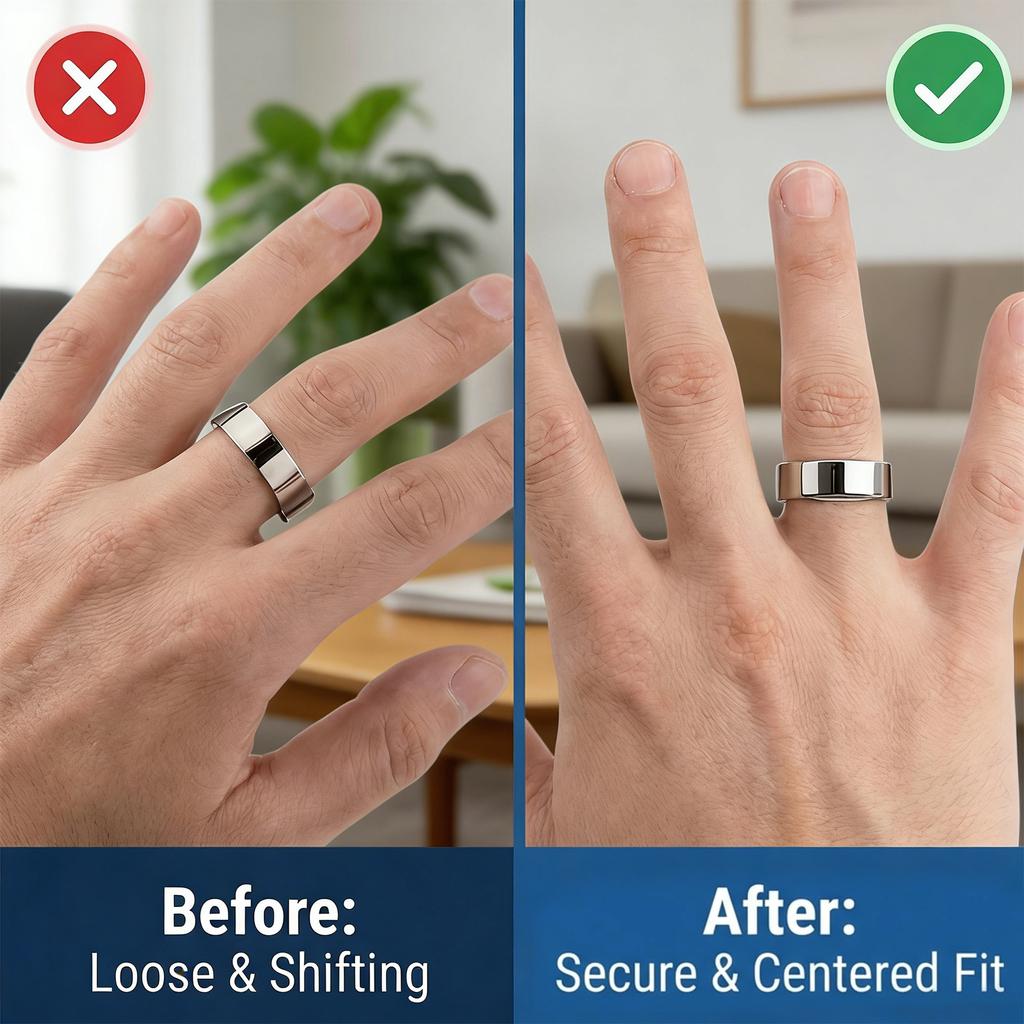 Smart Ring Size Adjuster,Compatible With Ring Spacer,Ring Adjuster Compatible With Comfortable For Loose Rings.(Black++Skin)