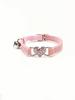 1pc Pet Collar With Rhinestone Heart & Bell Decoration, Cat Collar
