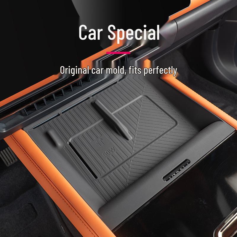 Silikonmatte für die Mittelkonsole des Autos mit kabellosem Laden, Passend für Lynk & Co 08 Zubehör, Tür- und Schalenmatte