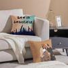 Fashion LLife Is Beautiful Cushion Cover Throw Pillow Cover Hidden Button Durable Polyester Chair Cushion