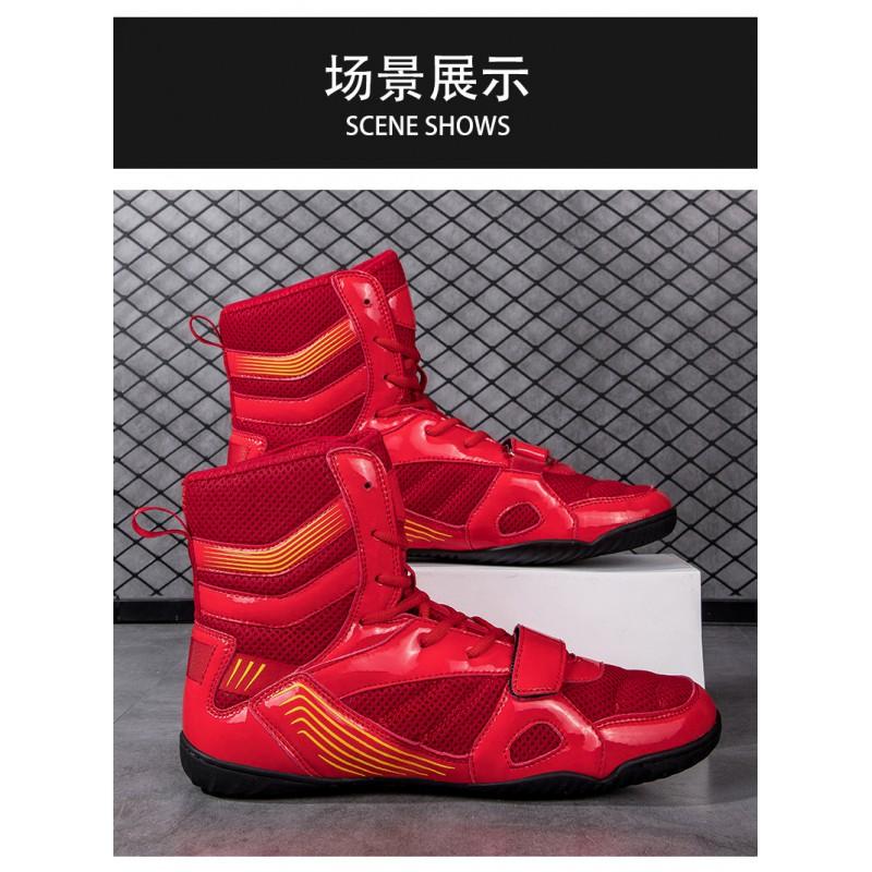Professional Boxing Shoes Men's Wrestling High Barrel Martial Arts Competitions Fighting Training Fitness Sanda Muay Thai Tuan