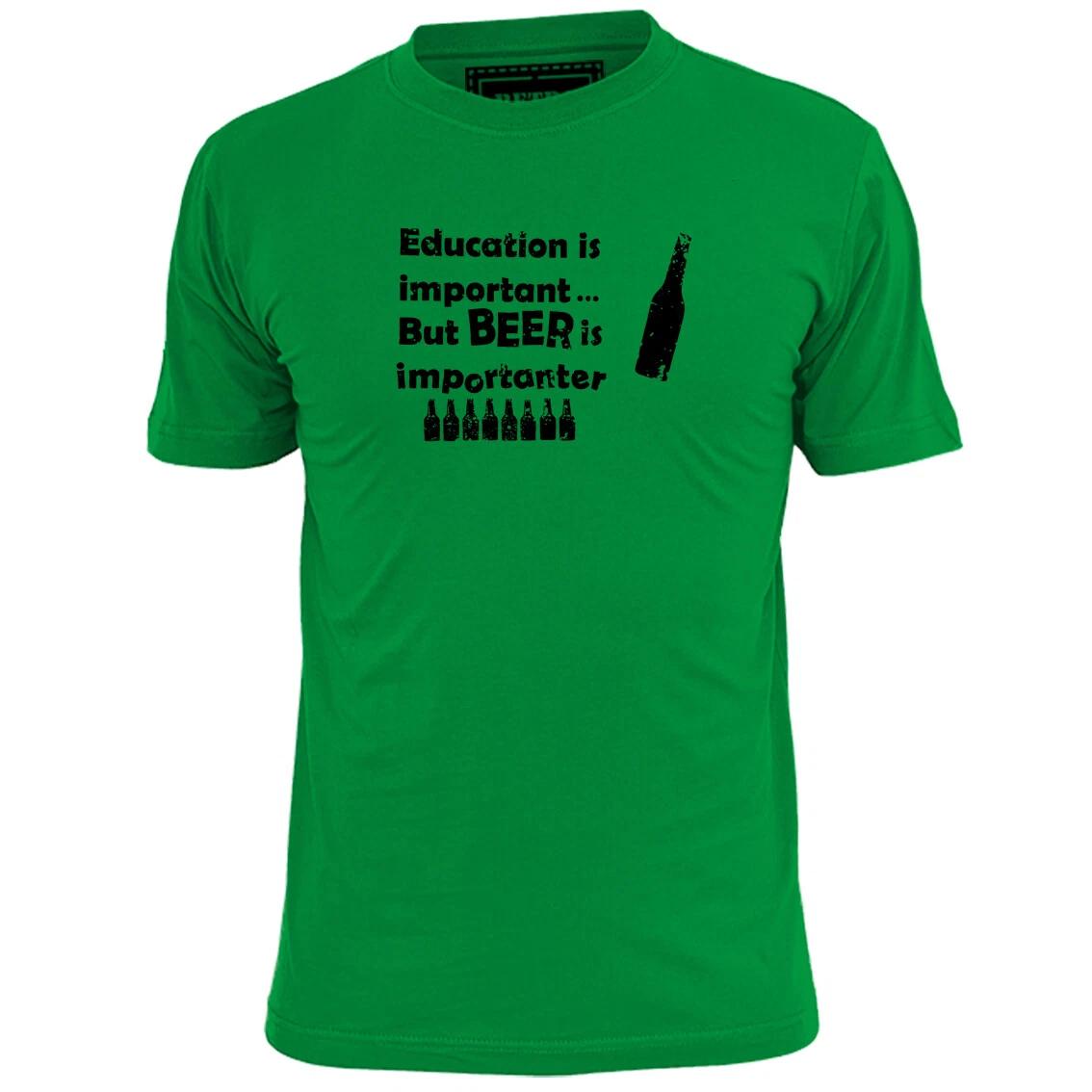 Mens Education Is Important But Beer Is Importanter Funny Alcohol T shirt XL