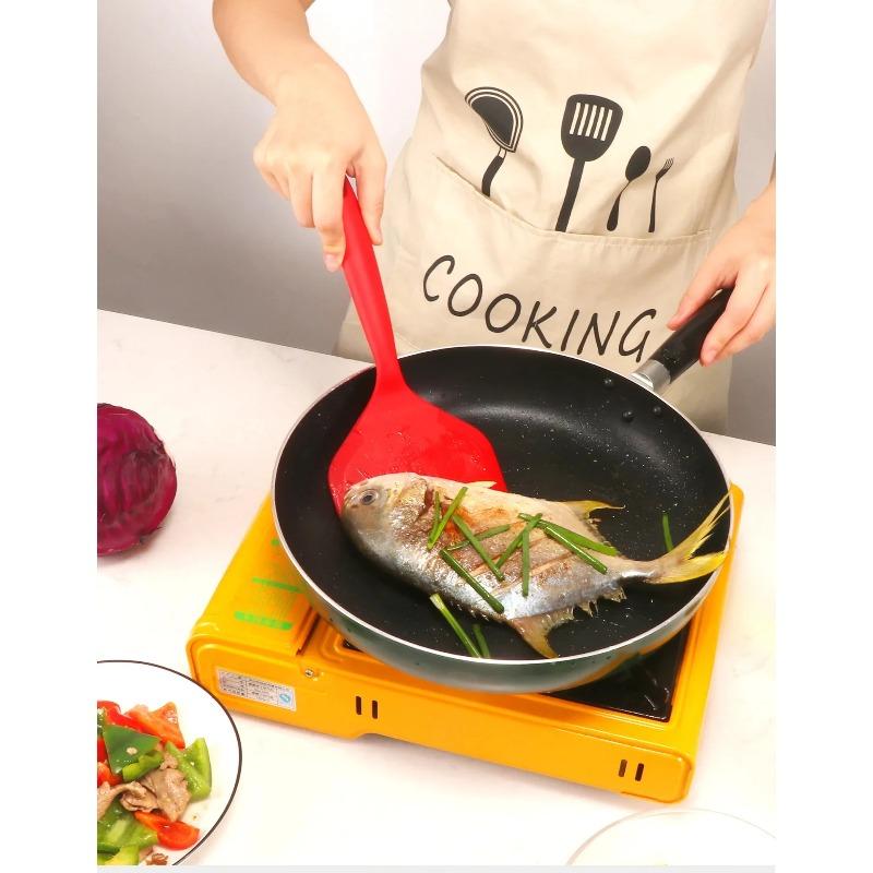 Silikon Spatula Krep Küreği Omlet Spatulası Yumurta Balık Krep için Yapışmaz Geniş Yumuşak Pizza Küreği Mutfak Kazıyıcı