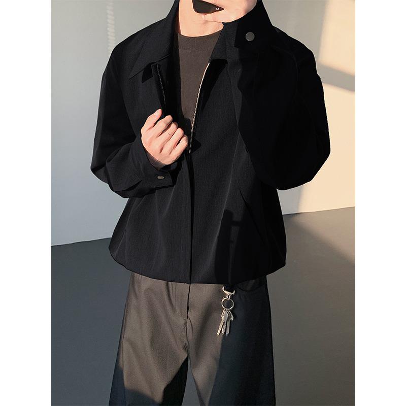 CleanFit Men's Deconstructed Short Suit Jacket - Autumn/Winter Straight Shoulder Silhouette with Lapel Overcoat