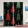 2pcs,Curtains Christmas Trees Snowflakes Ornaments_c (2) Chic Print Curtains Durable 100% Polyester Fabric Curtains Thermal