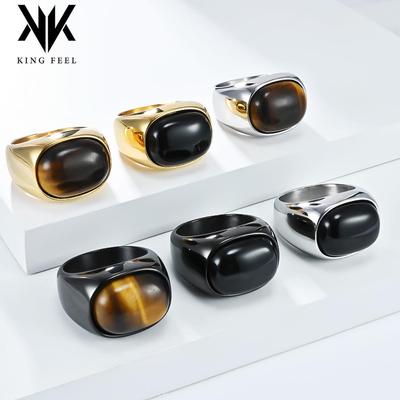 Retro Tigerauge Titanstahl Herrenring: Minimalistischer High-End-Schmuck
