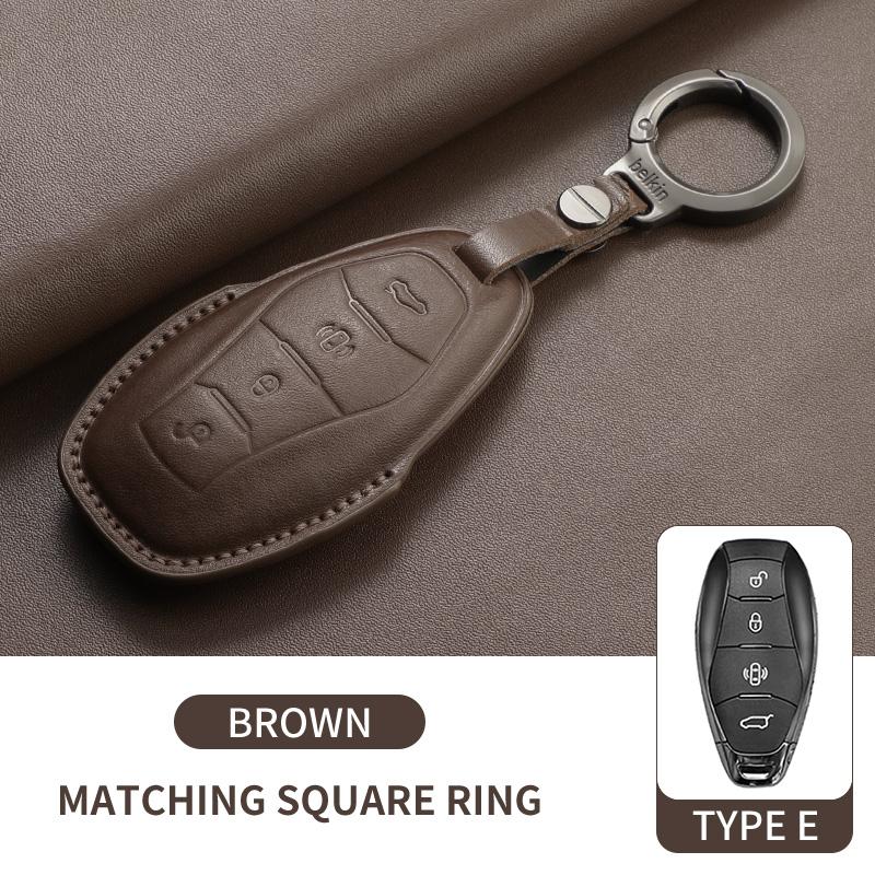 Leather Car Remote Key Case Cover Shell Fob For FAW Hongqi H5 HS5 H9 HS7 H7 L5 HS3 L9 E-HS9 E-QM5 LS7 E-HS3 Keychain Accessories
