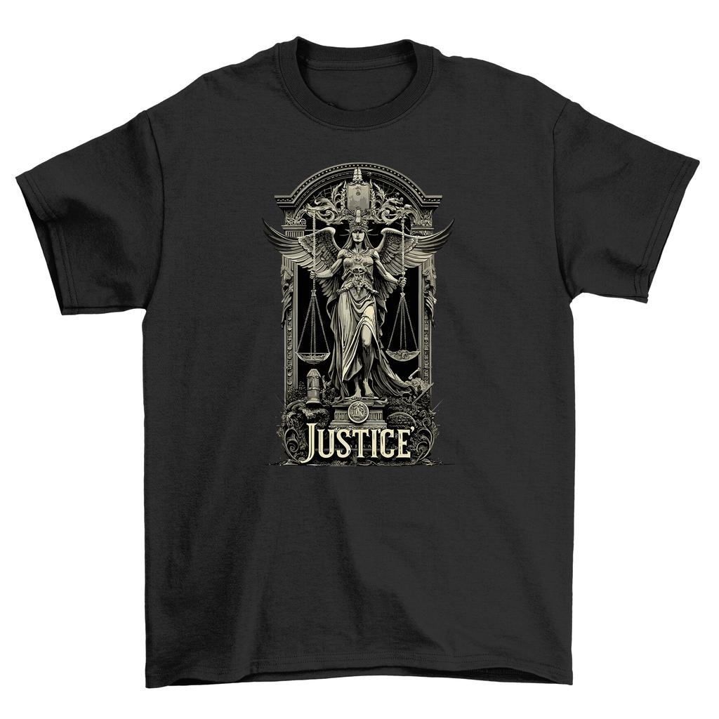 Gothic_6'' T-Shirt Mens Womens Tees Top - Justice Has a Dark Side! Funny Unisex Tee with Gothic Flair