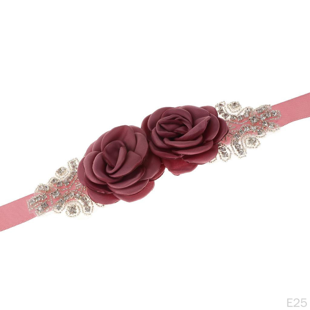 Bridal Flower Rhinestone Sash Belts Elegant Gorgeous Pretty for Wedding Party Prom Evening Dresses