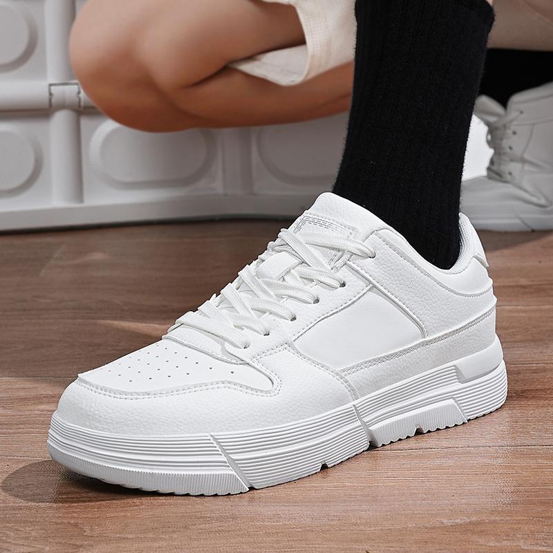 Men's Shoes Explosion Thick Soled Leather Breathable Sneakers Men's Low-top White Fashion Board Shoes Street Casual sports Shoes