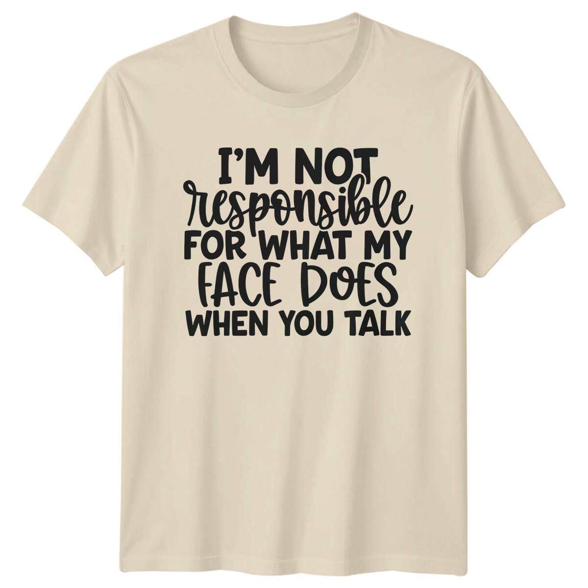 Im Not Responsible Funny Sarcastic Graphic Novelty T-Shirt XL