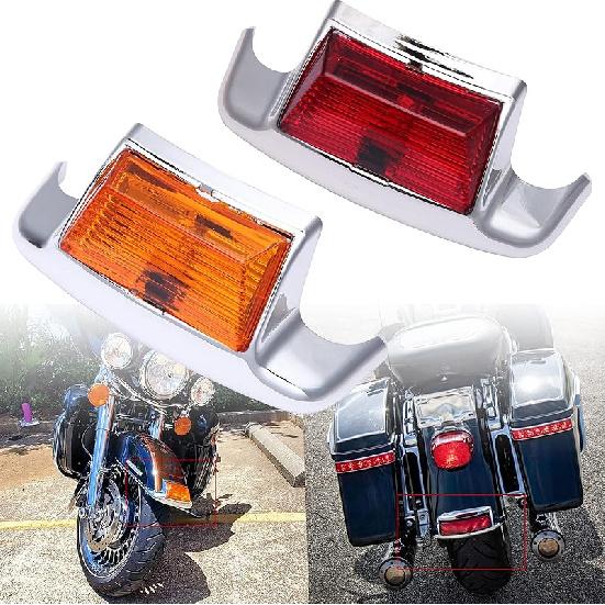DREAMIZER Smoke Lens Front Fender Tip LED Light Compatible With Electra Glide 1980-2013 Heritage Softail Classic FLSTC 1986-2008