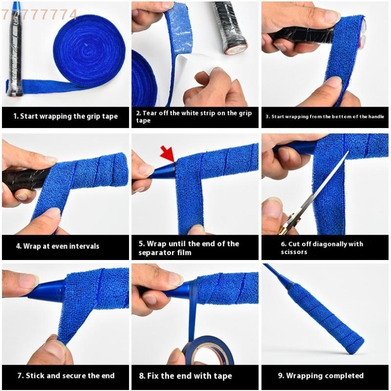 1Set 5m/10m Towel Glue Grip Badminton Tennis Racket Overgrips Tape Racket Grip Grip Non-slip Tape Band Sweat Badminton