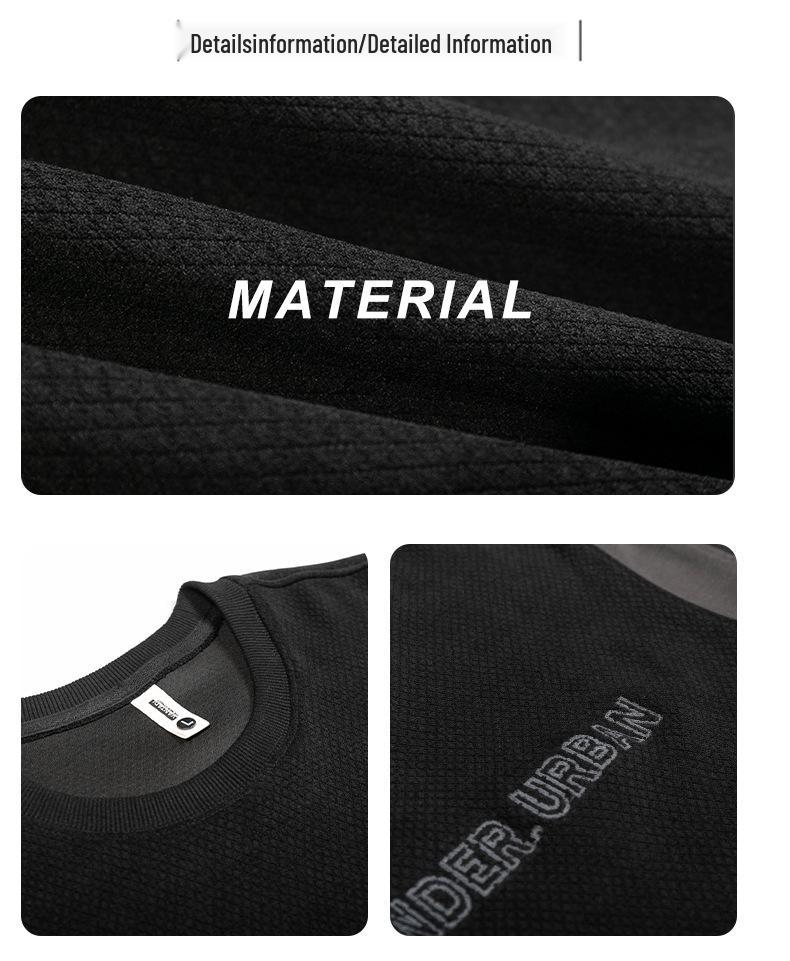 Men's Color-Block Patchwork Round Neck Hoodie - 2025 Trendy Autumn/Winter, Loose Fit, Plus Size, Long Sleeve