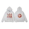 Erkek Geniş Kesim Pamuklu Kapüşonlu Fermuarlı Sweatshirt Sokak Giyim Günlük Harf Baskılı Uzun Kollu Tişört
