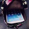Blue Red Women Backpack 2024 Summer Small Retro Flower School Bags for Teenage Girls Street Casual Bagpack