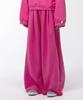 Yankoaleupeu Diploma Embroidered Wide Two-Pleat Sweatpants - Magenta Pink
