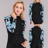 Women Sunscreen Long Sleeve Surfing Snorkeling Push-Up Waterproof Print Swimwear