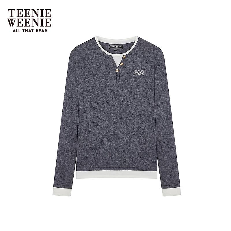 Teenie Weenie Women's Faux Two-Piece Contrast Knit Sweater