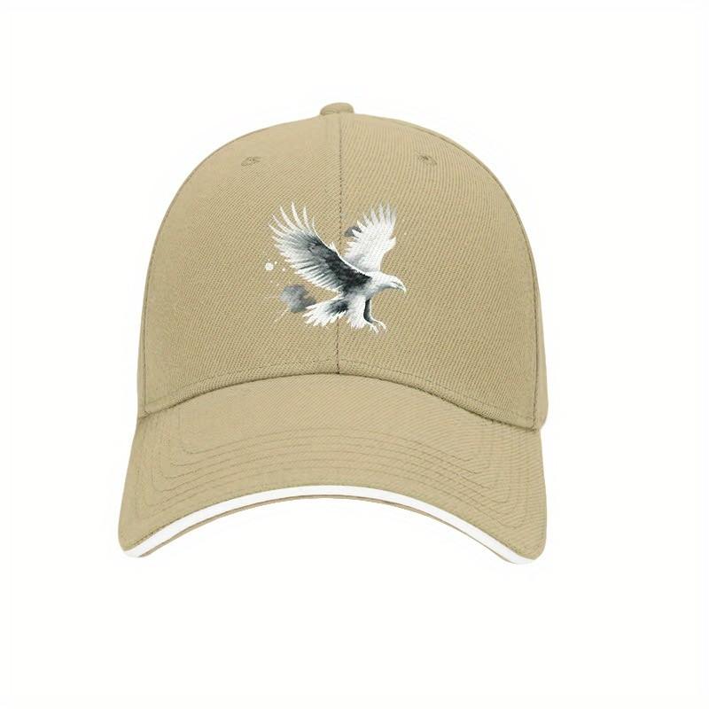 Eagle Flying Graphic Baseball Cap Polyester Casual Sun Protection Adjustable Dad Hat for Men Women