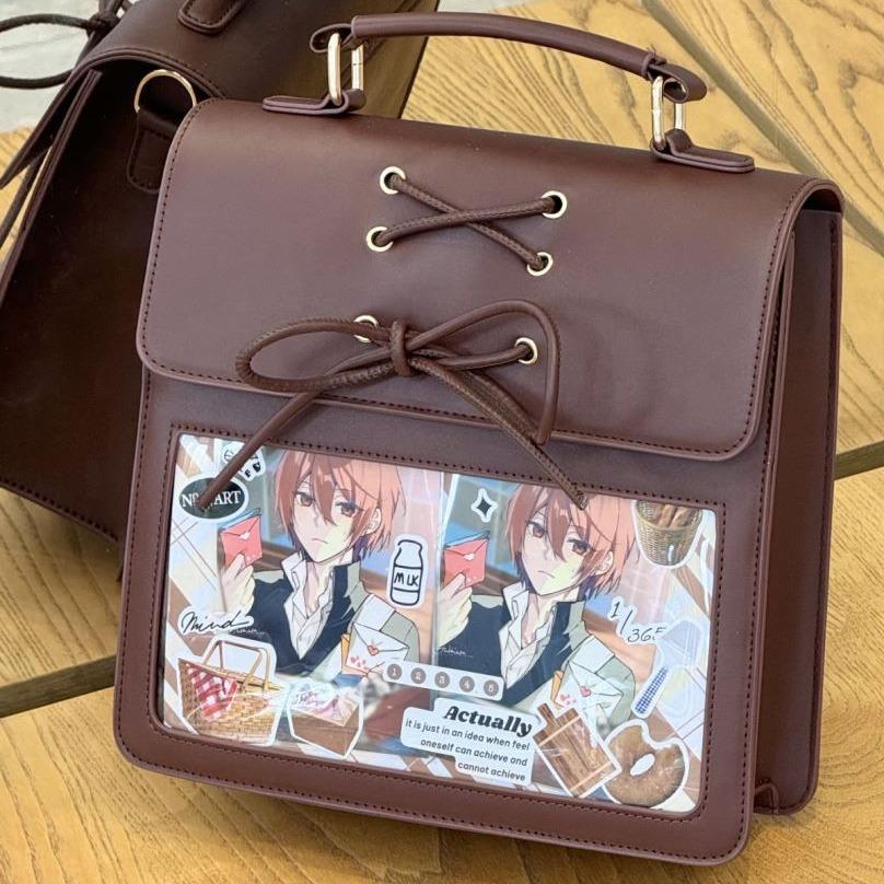 Cute Girls Campus Style Fashion Backpack Commuting Large Capacity Transparent Ita Bag Exquisite Bow JK Uniform Backpack