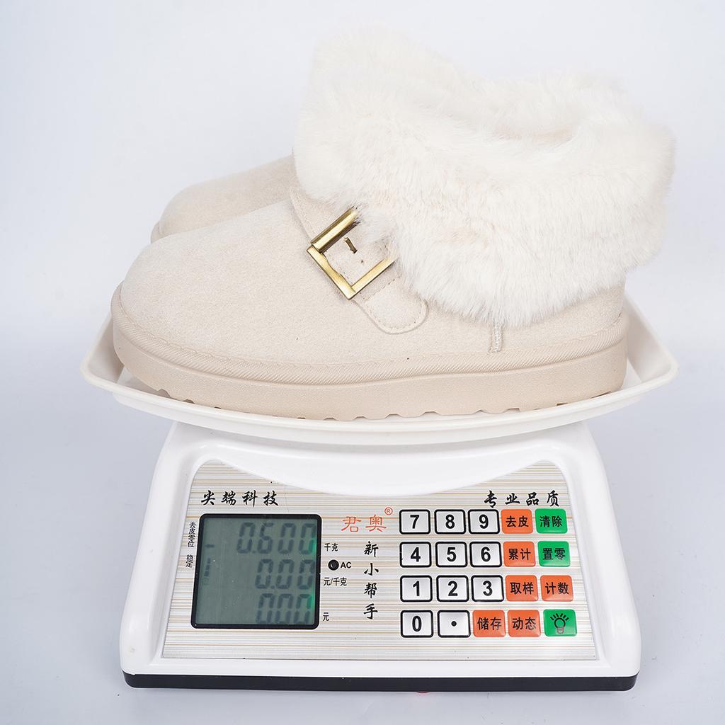Snow Boots Fur Integrated Winter New Short Tube Piled Thickened Lazy Cotton Boots