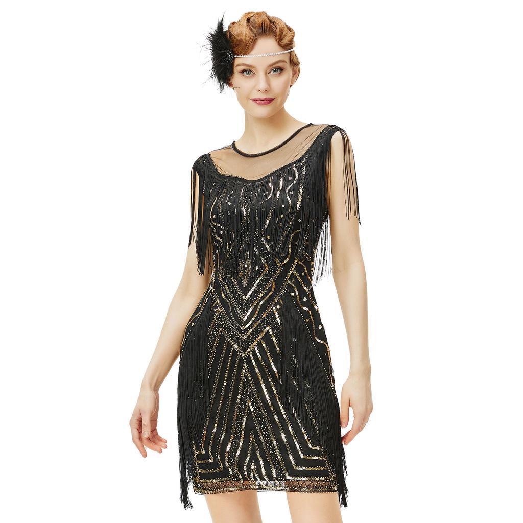 Retro Gatsby Party Party Sequined Tassel Dress Party Dance Performance Dance Dress Dress
